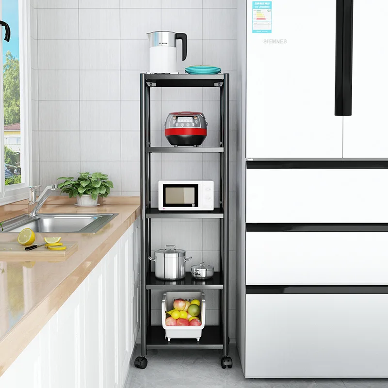 Kitchen Storage Rack Vegetable Basket Fruit And Vegetable Rack Floor Type Multi-layer storage trolley kitchen cart