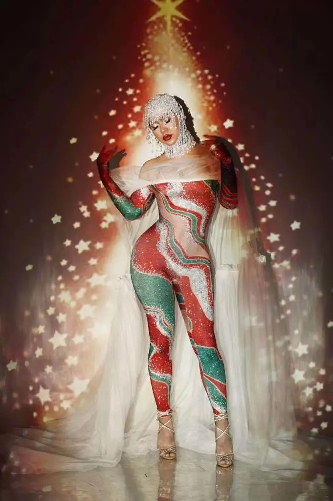 Men Women Christmas Elf Suit Sexy Nightclub Stage Dance Wear Party Dancer Costume