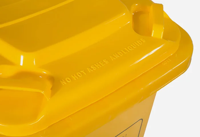 50L Yellow Medical Plastic Garbage Bin With Wheels