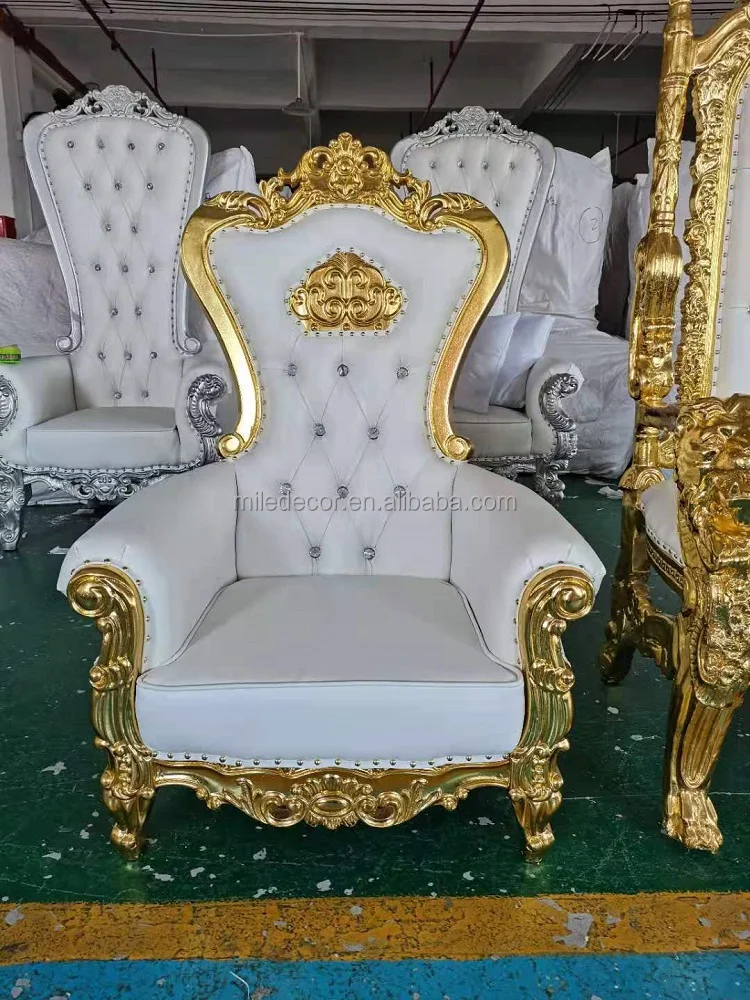 Wedding Throne Chairs King and Queen Banquet Armrest Cheap king Chair