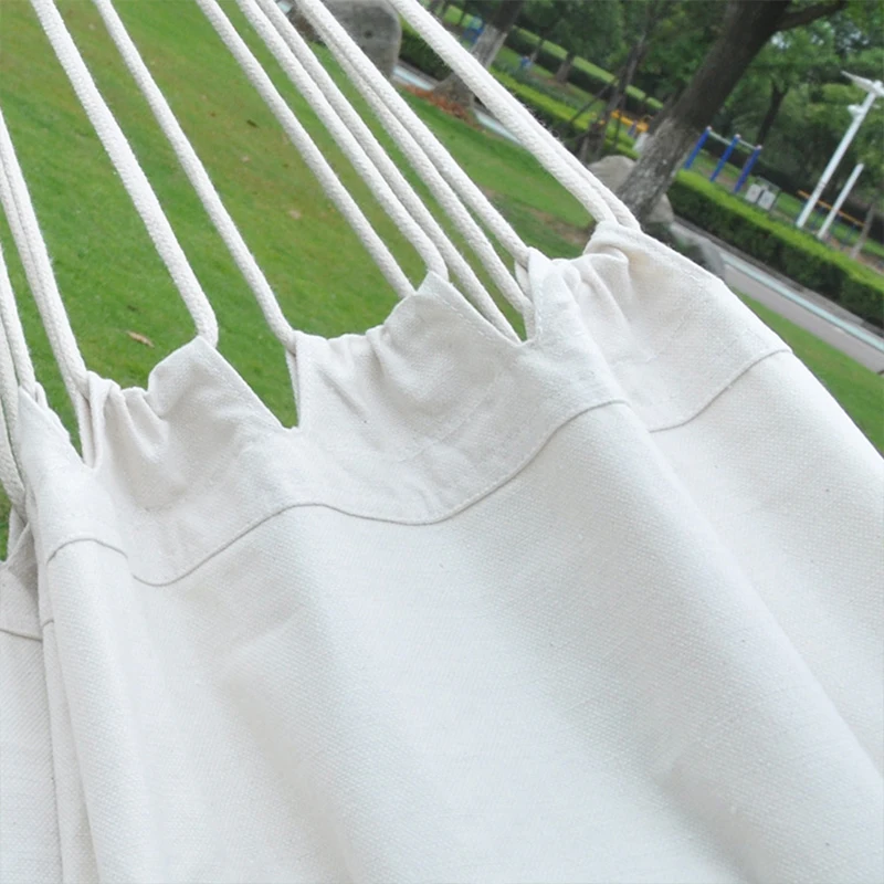 
handmade double hanging tree Bohemian Indoor White Tassel cotton rope fabric beadh fringe macrame swing hammock 