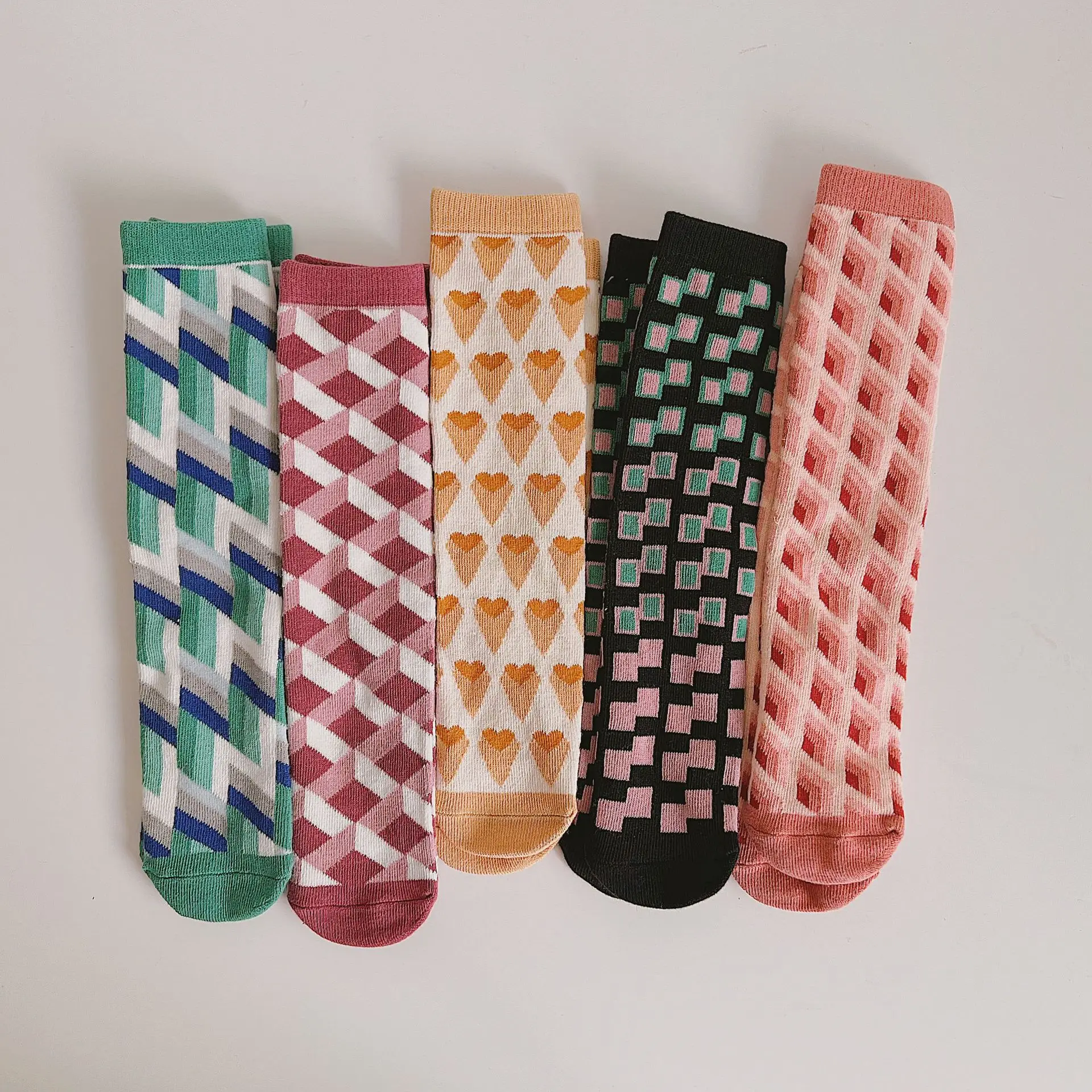 2023  New Winter Baby to Toddler Children Girl Boy Geometric Pattern Stocking Socks 1-12 Years