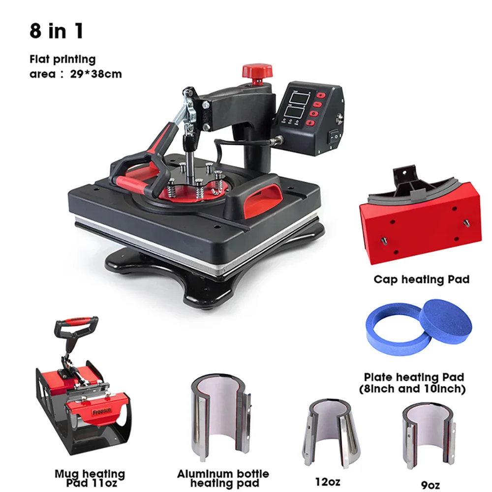 Household Five-in 1 Hot Stamping Ironing Printing Logo Trademark Press Heat Sublimation Machine