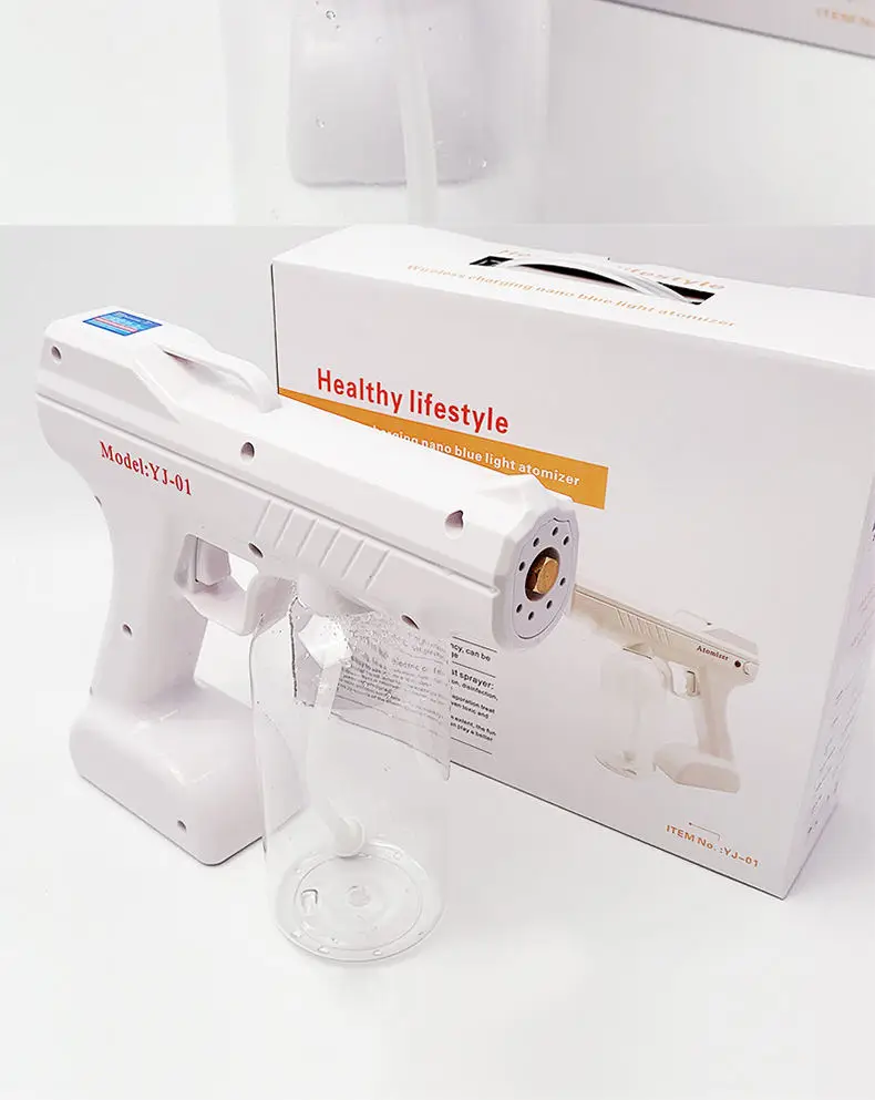 Electric Wireless Nano Sprayer Machine Blue Light Spray Gun Sanitiser Disinfection Steam Atomizer Nano Spray Gun