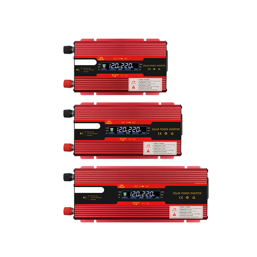 Wholesale Cheap Mini DC 12v 24v To AC 220v Solar Power Converter 3000W LCD Digital Display Car Power Inverter For Power System