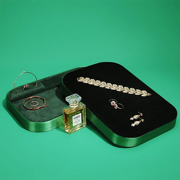 Custom Nordic INS Vintage resin bow metal color dessert plate jewelry storage tray ring necklace display organizer tray