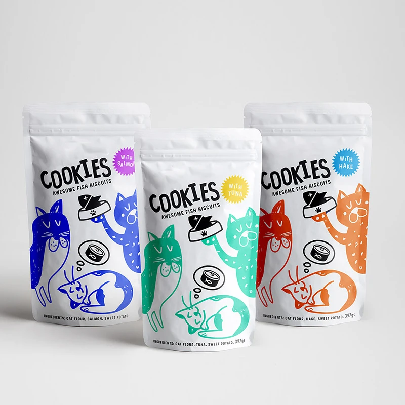 PE Stand up Pouch Packaging Bag Dog Pack Reusable Zipper Pouch Slimming Pet Food Bag Eco Friendly Custom Digital Printed Plastic