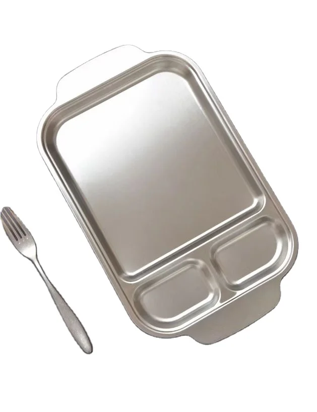 New arrival Stainless Steel Dinner Tray Compartment Food Container Tray