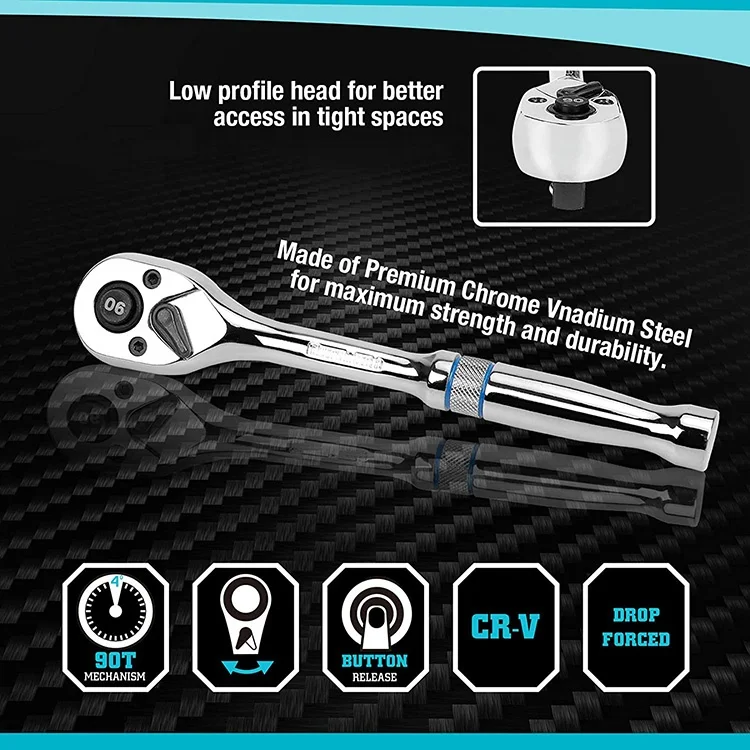 DURATECH 30pc Hand Tool Set Wrench Sets Standard (SAE) and Metric Mechanic Tool Set With Hard Case