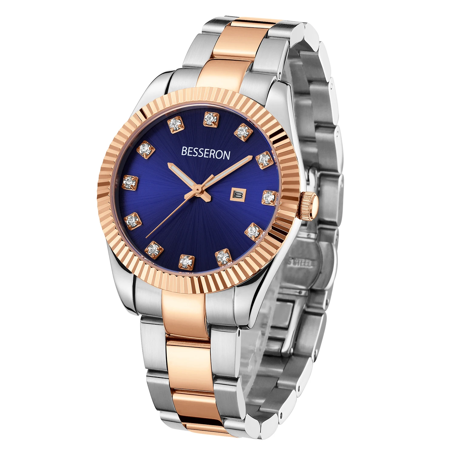 36MM diamond slim stone quartz watch ladies stainless steel  quartz watch