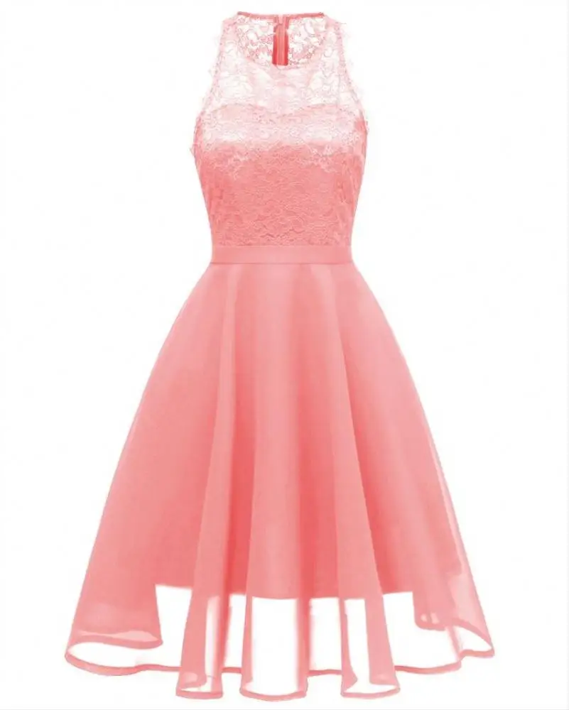 2019 Woman Apparel Lace Upper Scoop Skater Dress Bride Mother Dresses