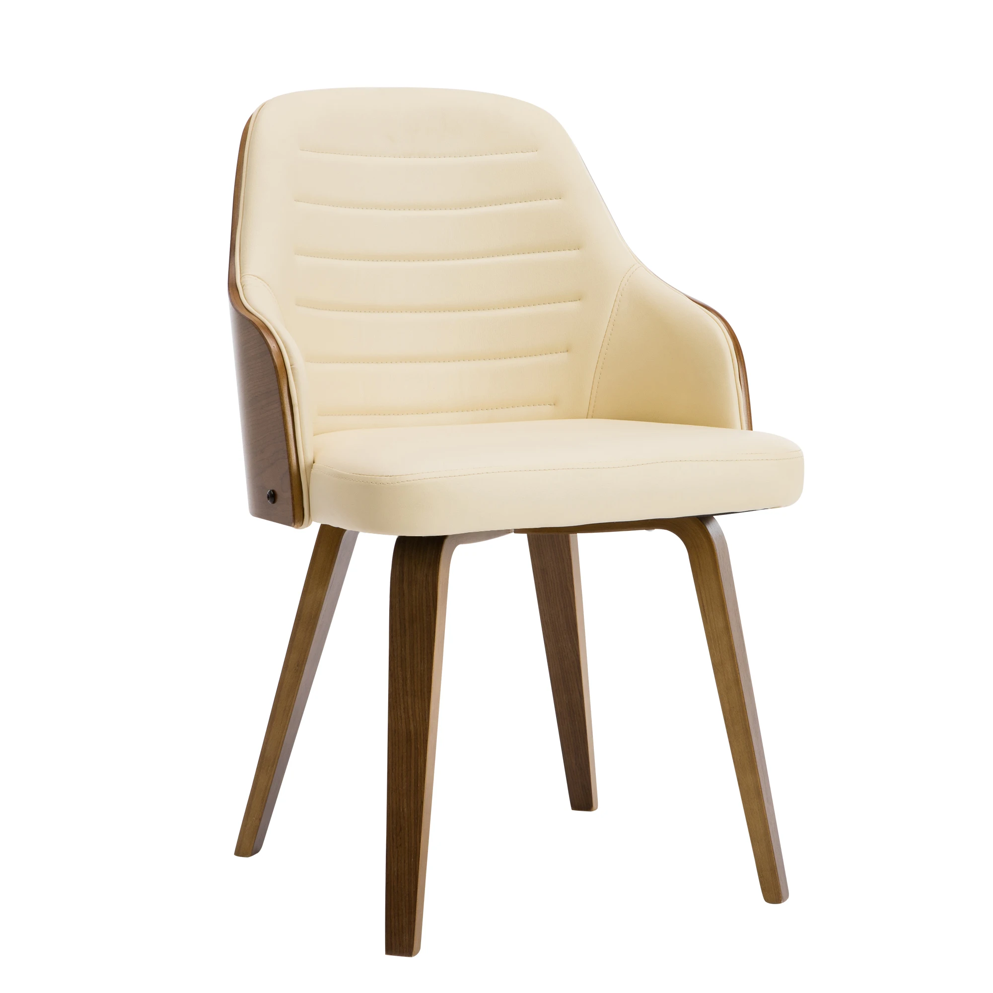 High Quality PU Leather Upholstery Industrial Vintage Wood Dining Chair