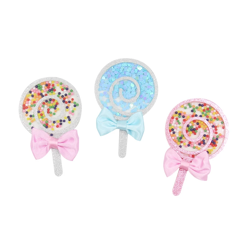 Fill In Sequin Confetti Hot Sale 3D Crafts Cherry Lollipop Planar Acrylic Resin For Girls Hair Bows