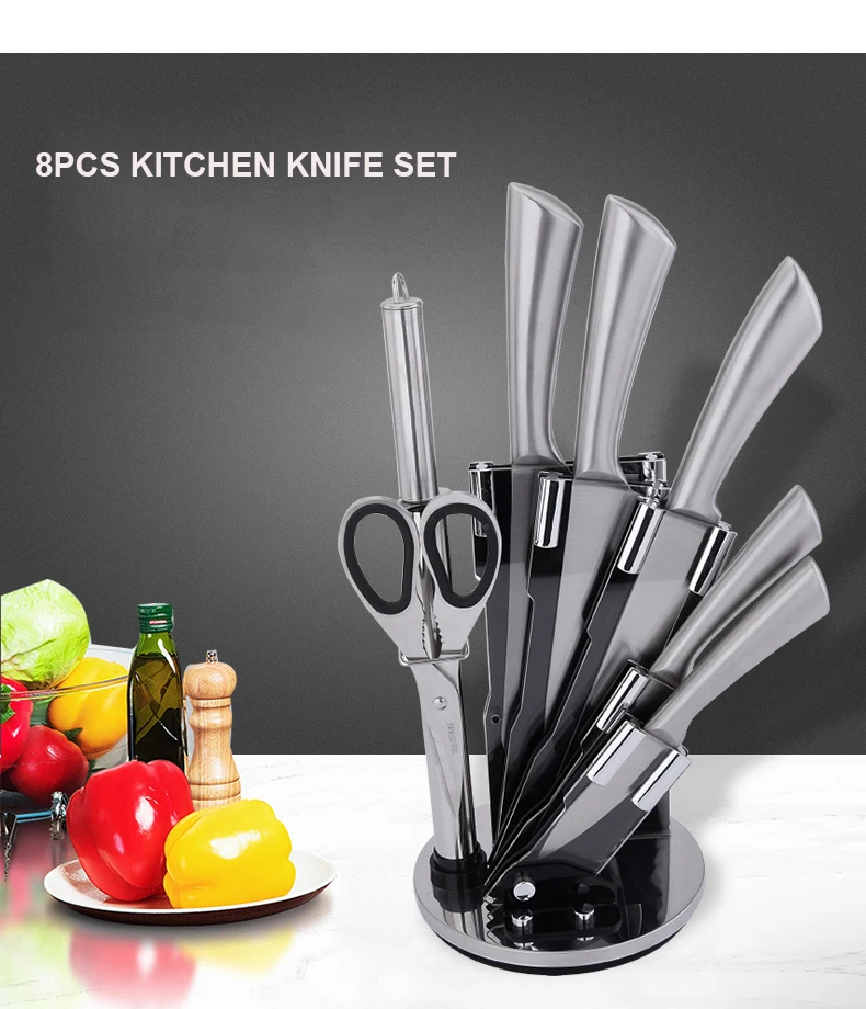 China Wholesale Eight Piece Set Professional Stylish Kitchen Knives Accessories Set