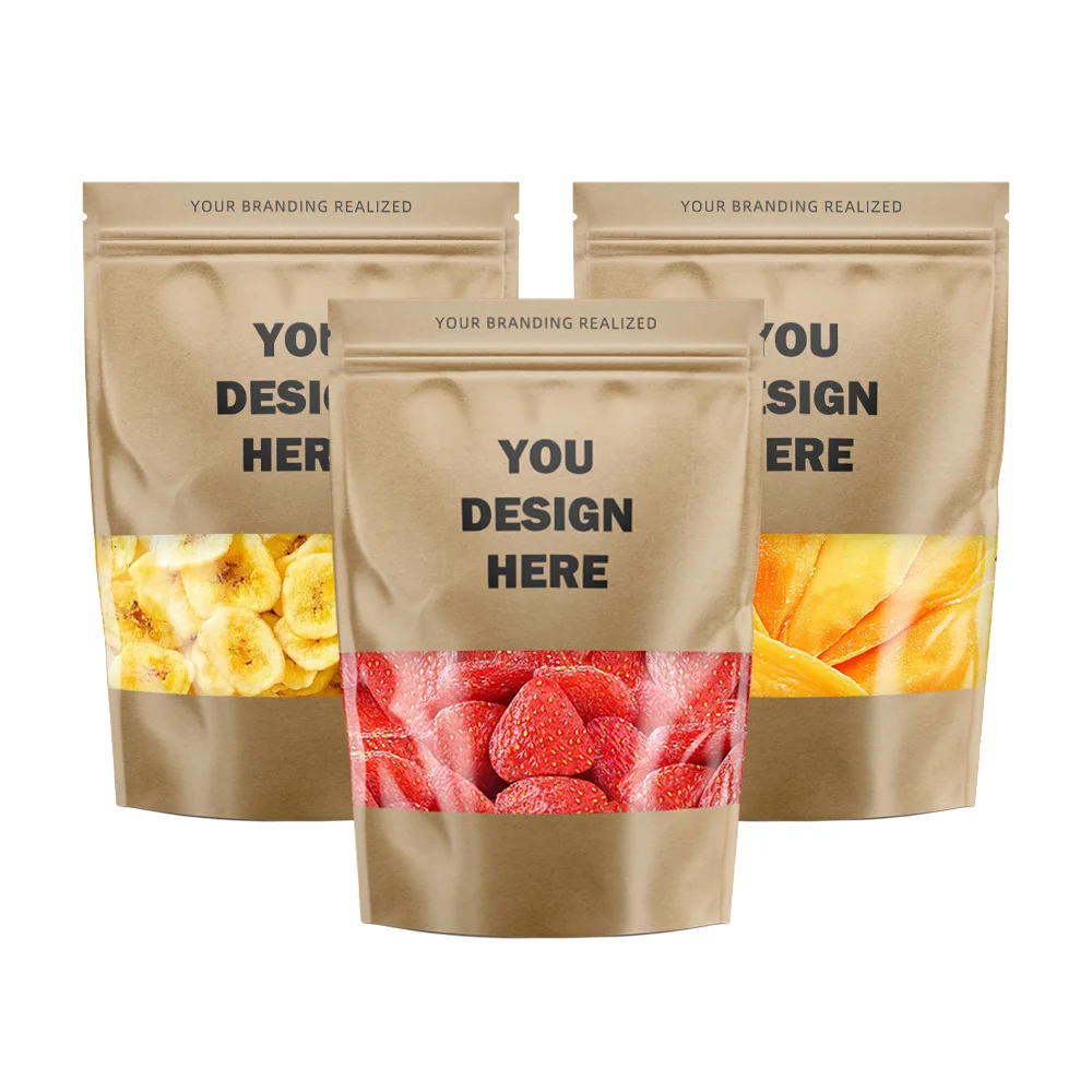 Custom Reseal Plastic Aluminum Foil Dry Food Packaging Stand Up Pouch Snack Cashew Nuts Packaging Bags With Zipper