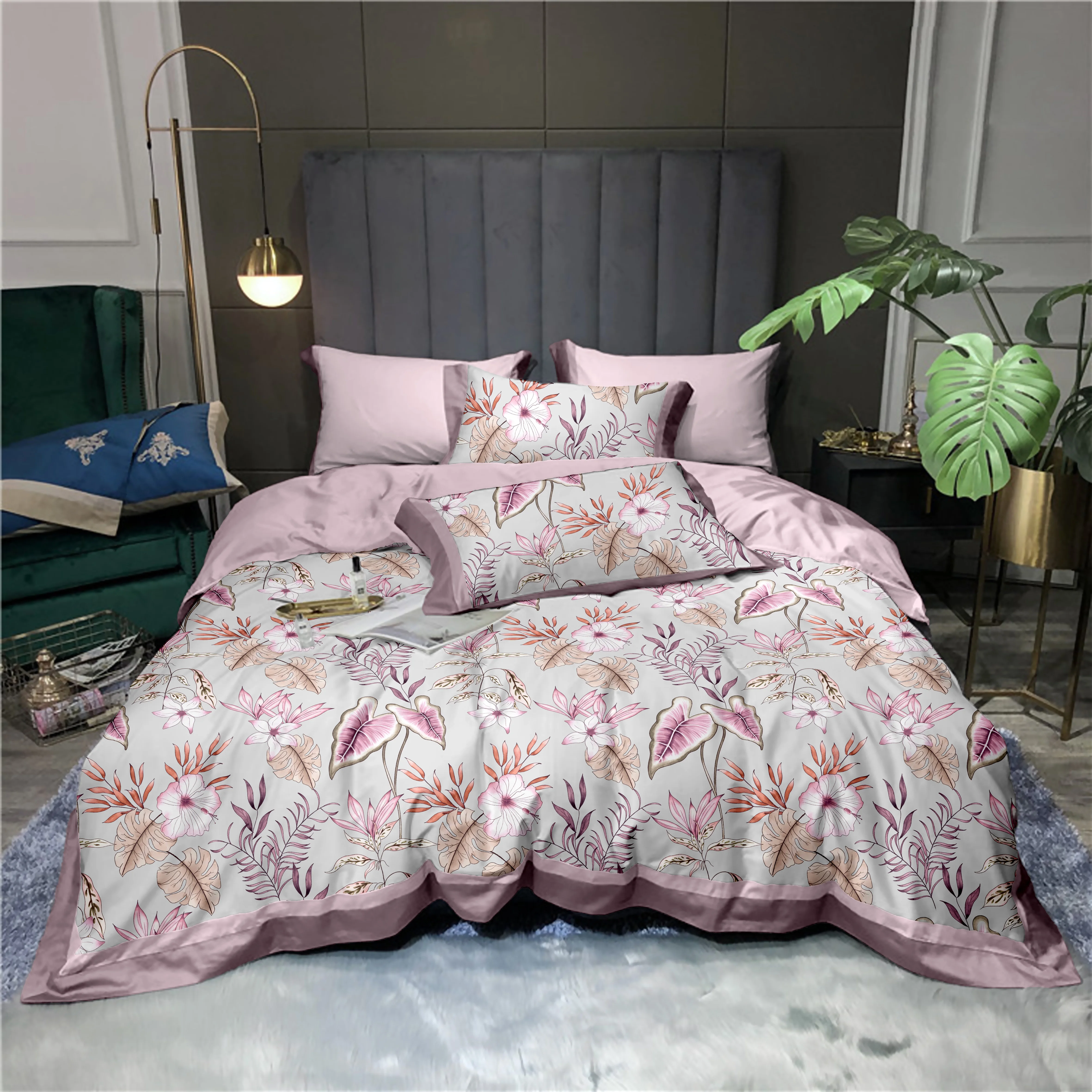 Final celar out home textile cotton satin comforter set bedsheet set