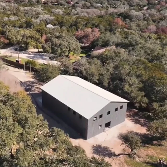 Blue gray white prefab workshop building prefab steel structure office building steel fabricated building light steel structures