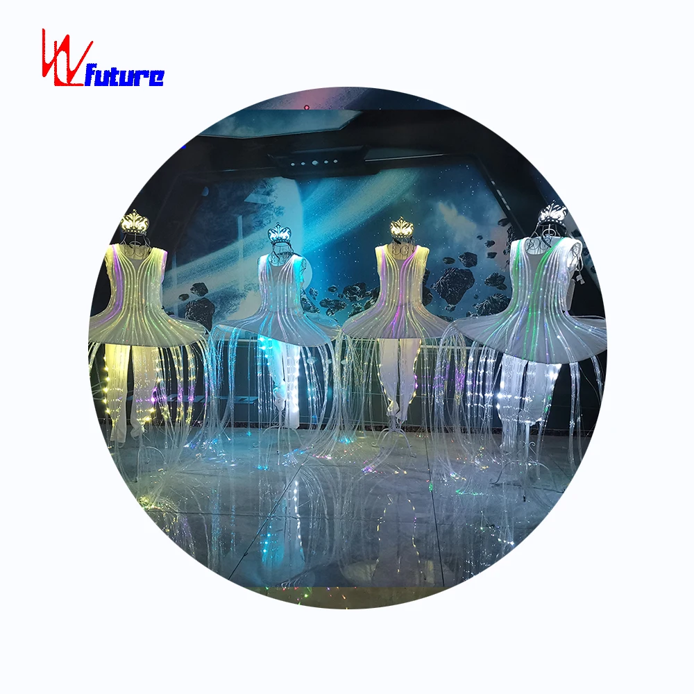 LED luminous headwear fiber optic jellyfish stage performance gradient color ballet costume