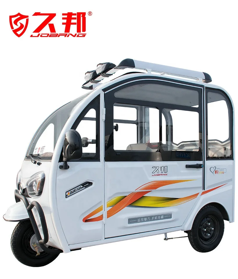 Closed Three wheels Electric Tricycle 48V 800W for Passenger Two Doors