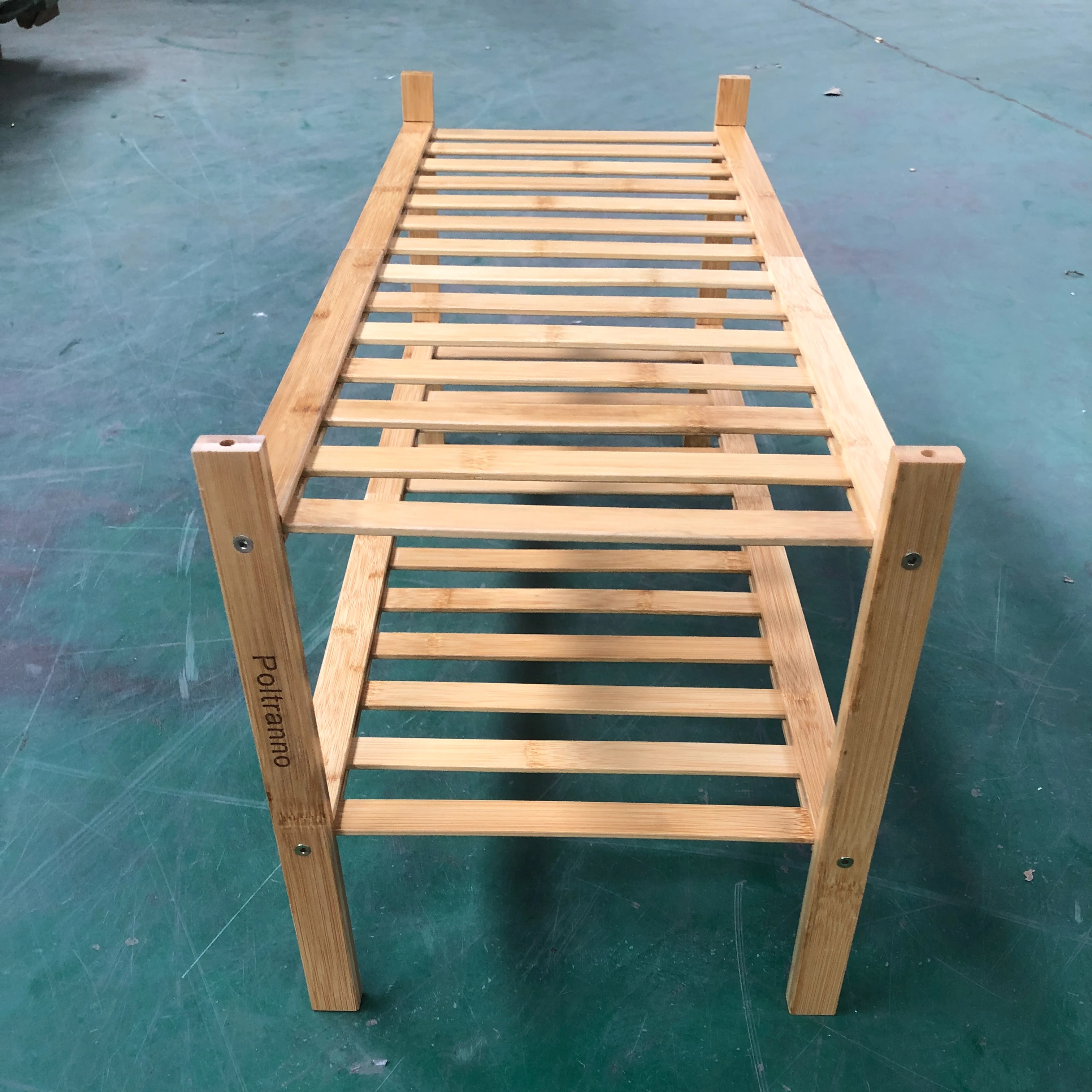 Poltranno Wooden Shoe Racks Storage Organizer Space Saving Shoe Shelf for Dorm Bedroom