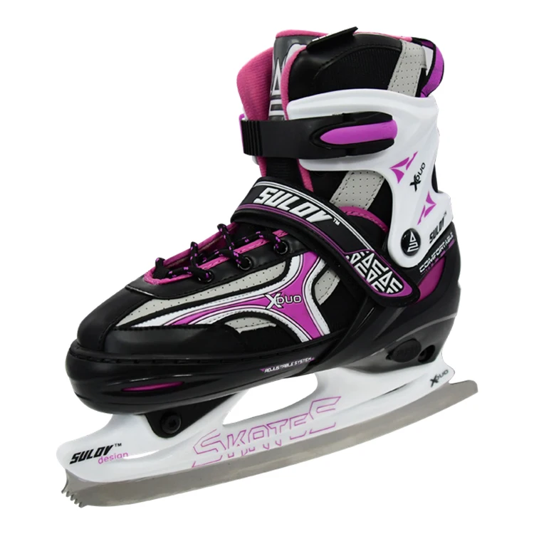 Outdoor ice skating boot shoes adjustable 2 in 1 hockey skate shoes professional roller skating shoes