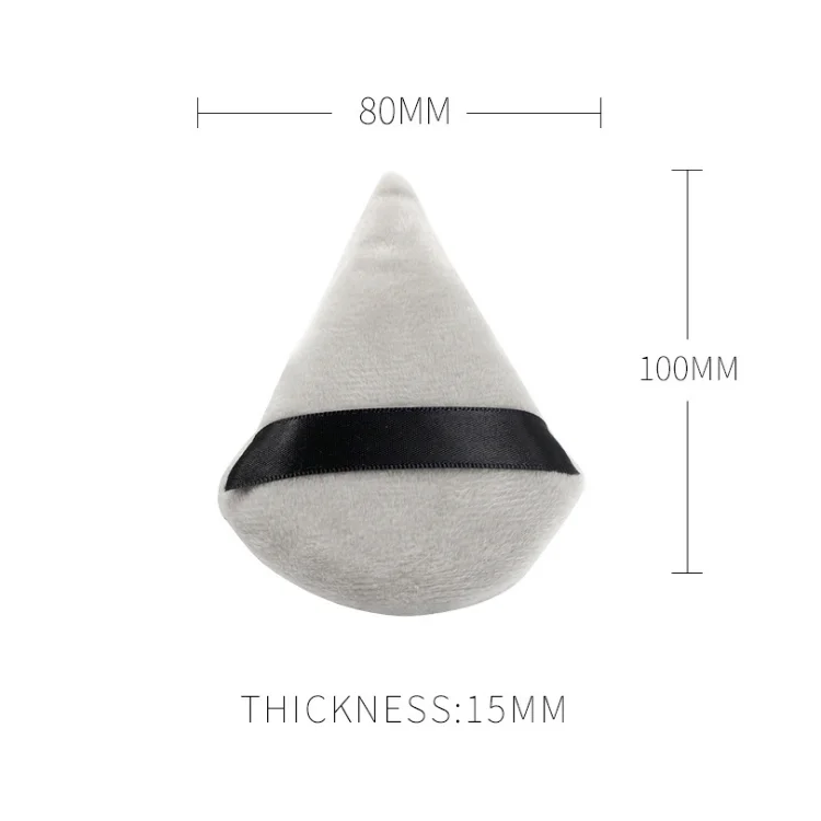 New Design Triangle shape Cosmetic Cotton Makeup foundation sponge powder puff with ribbon for loose powder