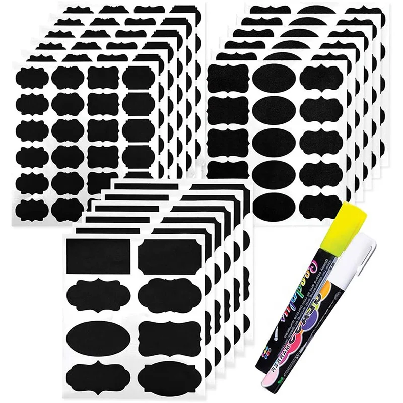 
Preprinted Chalkboard Mason Container Glass Bottle Spice Organization Storage kitchen spice sticker 