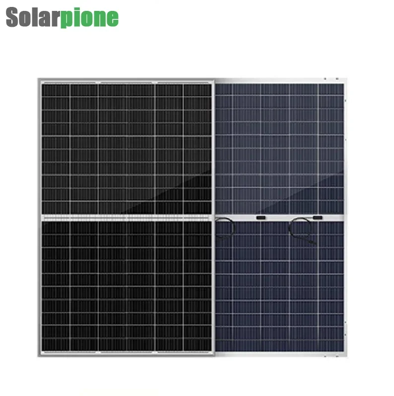 Power Banks Power Station Bifacial Solar Panel 365w 370w 375w 380w 120 Half cells 9BB 166mm Low price in production line