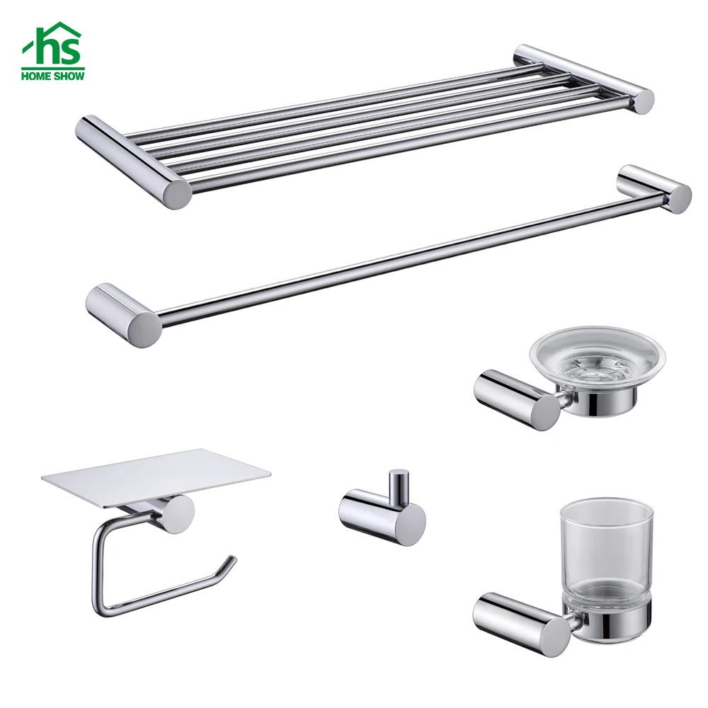 Europe New Wall Mounted Washroom Towel Rack Parts & Accessories Set 6 Piece Other Parts Toilet Hardware Bathroom Accessories Set