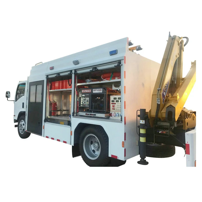 Professional chinese wholesaler cheap Isuzu fire fighting truck with 3tons XCMG crane