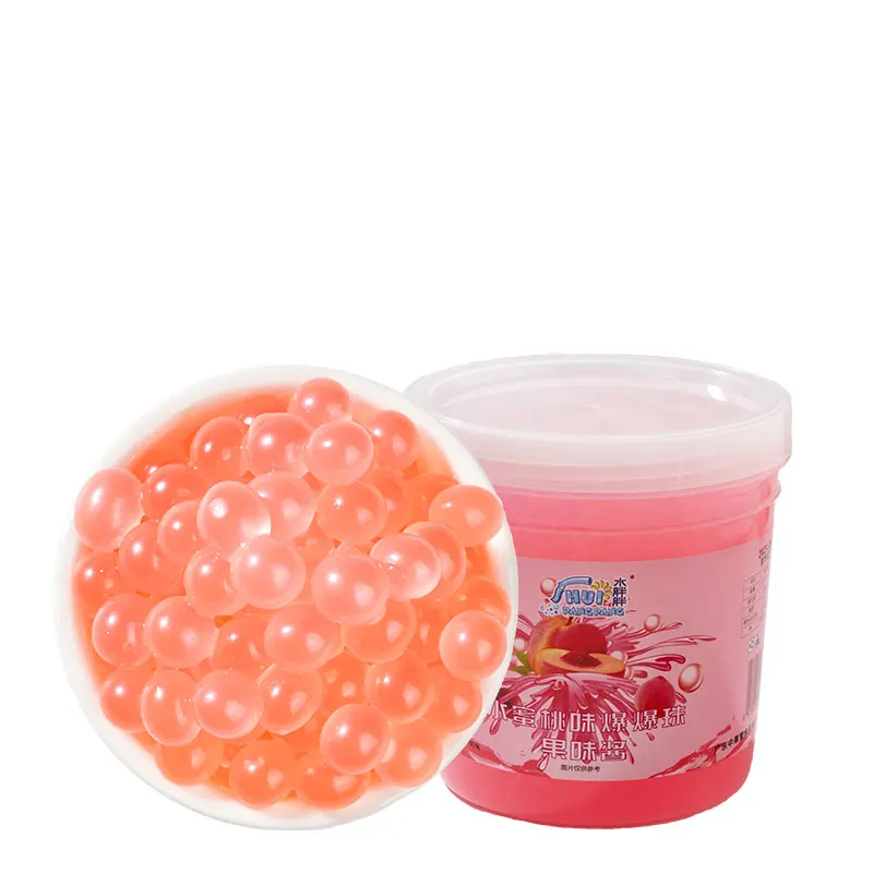 3kg wholesale fresh fruit flavor instant poping boba Peach popping boba bubble boba pearls tea