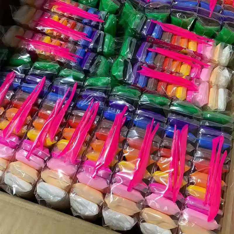 Заводская оптовая продажа безопасная Нетоксичная креативная детская развивающая игрушка игровая тесто супер легкая глина набор теста 24