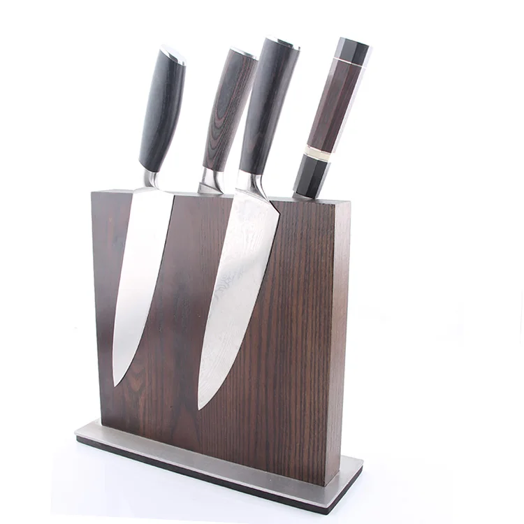 Ash Wood Magnetic Knife Rack Stands with Double Sided Strong Enhanced Magnets Multifunctional Storage Knife Holder