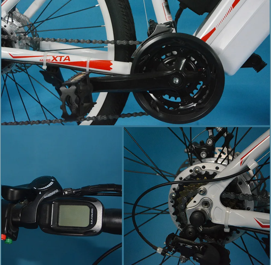 New Design 26' Aluminum Alloy 250W Brushless Mountain Bike 21 speed Mtb Electric Bike Custom Electric Bicycle