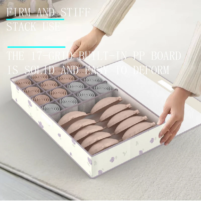 Underwear Storage Box Batch Distribution Fabric Underwear Sorting Box Oxford Cloth Socks Underwear Storage Box 2-in-1