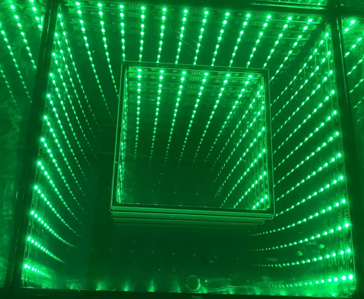 LED abyss popular event 3D mirror dance floor for event wedding bar night club wireless DIY dance panel toughened glass party