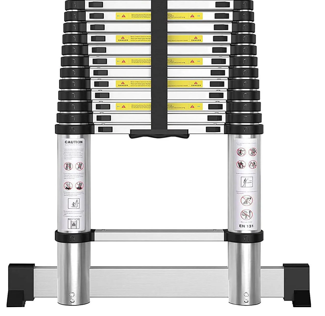 3.8m Retractable Folding Step Telescopic Aluminium Ladder