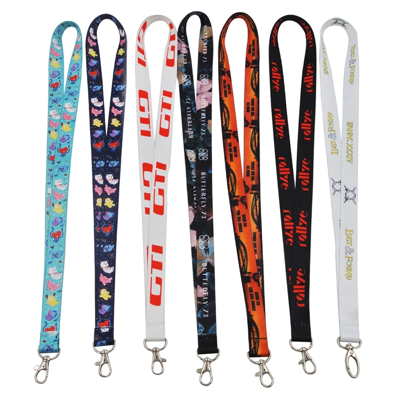 Wholesale Cute Sublimation Tool Woven Designer Blank Custom Color Logo Safety Polyester Lanyard