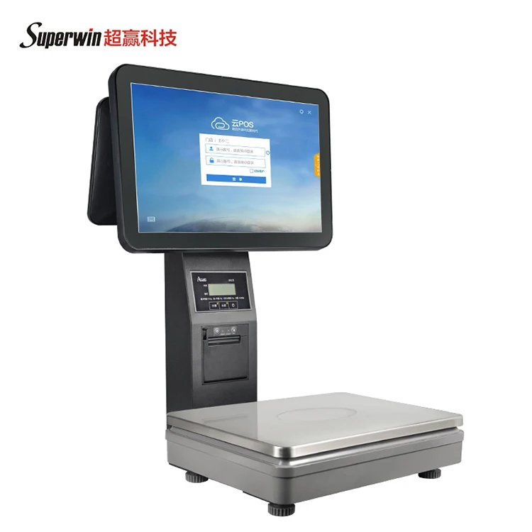 CY-55B Precision PC electronic cash register scale pos system machine with WIFI printer for supermarket store shopping