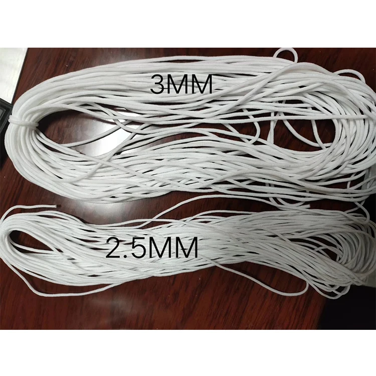 3mm 4mm 5mm Spandex nylon polyester Round Elastic Cord Elastic Earloop flat Elastic band for face cover underwear