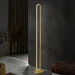 Nordic Minimalist floor light living room bedroom office lamp all copper led atmosphere line floor lamp