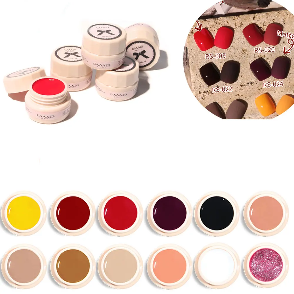 soild nail art polish extensions gel set nail art polish gel kit builder nails gel color