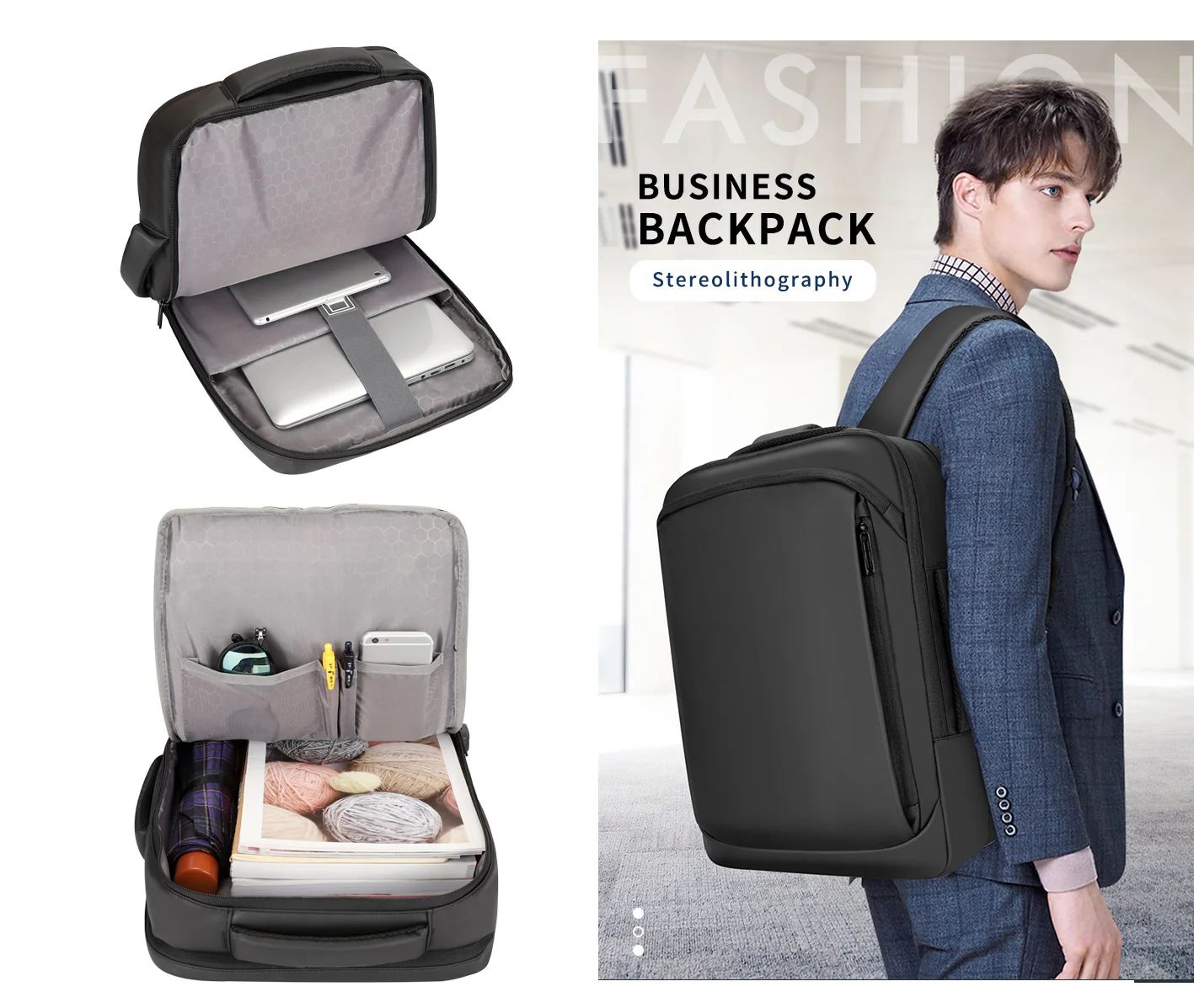 OMASKA 17inch laptop backpack waterproof business travel backpack men smart usb