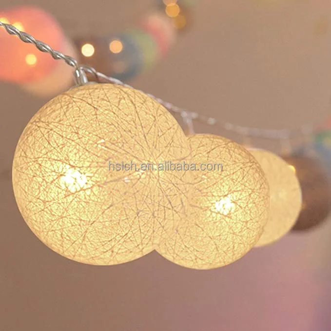 Liancheng 1.5m 3m 10L 20L Waterproof 4.5v battery Cotton Ball christmas string light Chain For Decoration