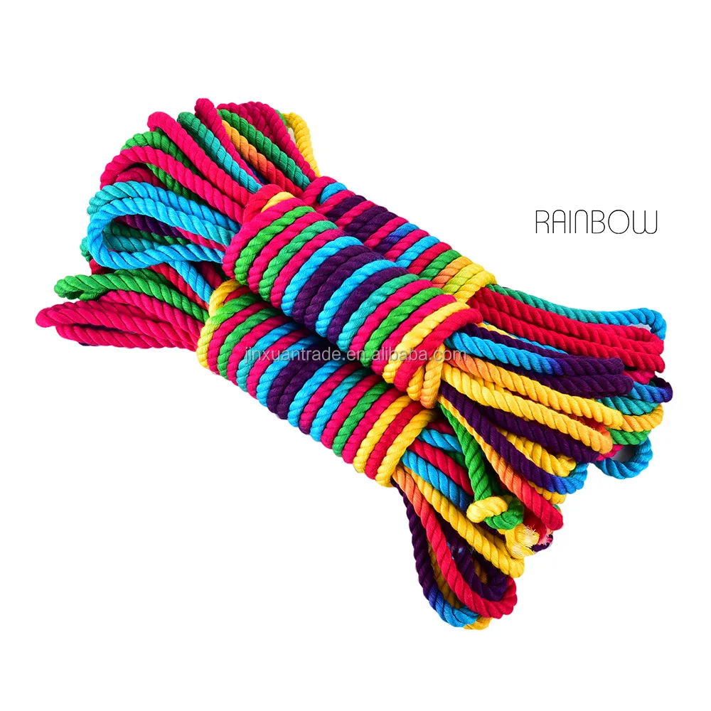 Пастельный бамбуковый Шелковый комплект 6 мм Радужный шнур японский шибари веревка Kinbaku бамбуковая