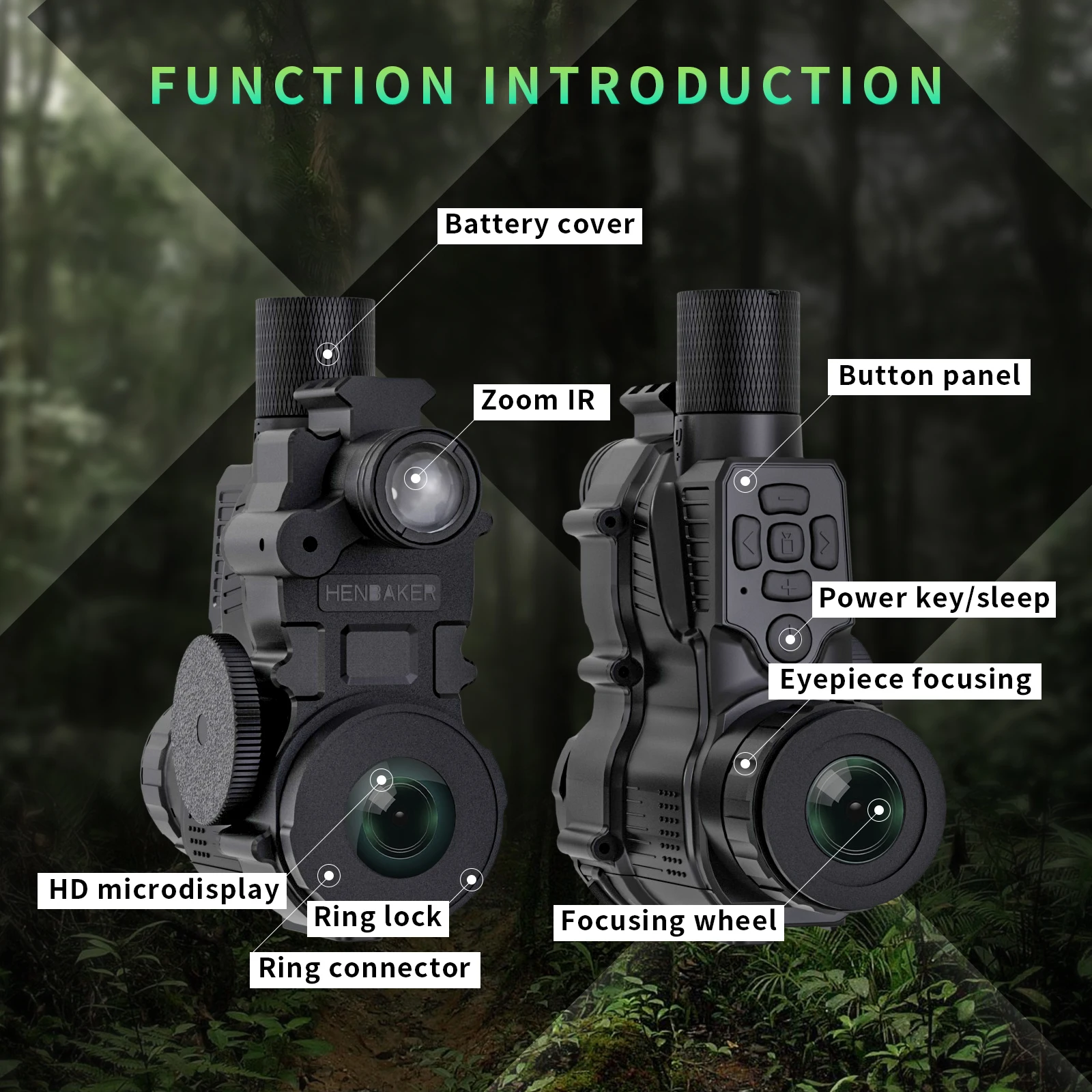 HENBAKER NV700S Magnification 4x-14x Hot Selling Night Vision Tactical Waterproof Night Vision For Hunt