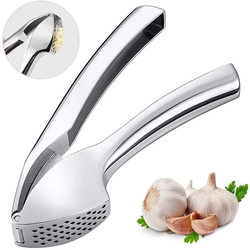 Easy Squeeze Clean Guangdong Good Premium Kitchen Stainless Steel Crusher Slicer Set 2 In 1 Ginger Garlic Press
