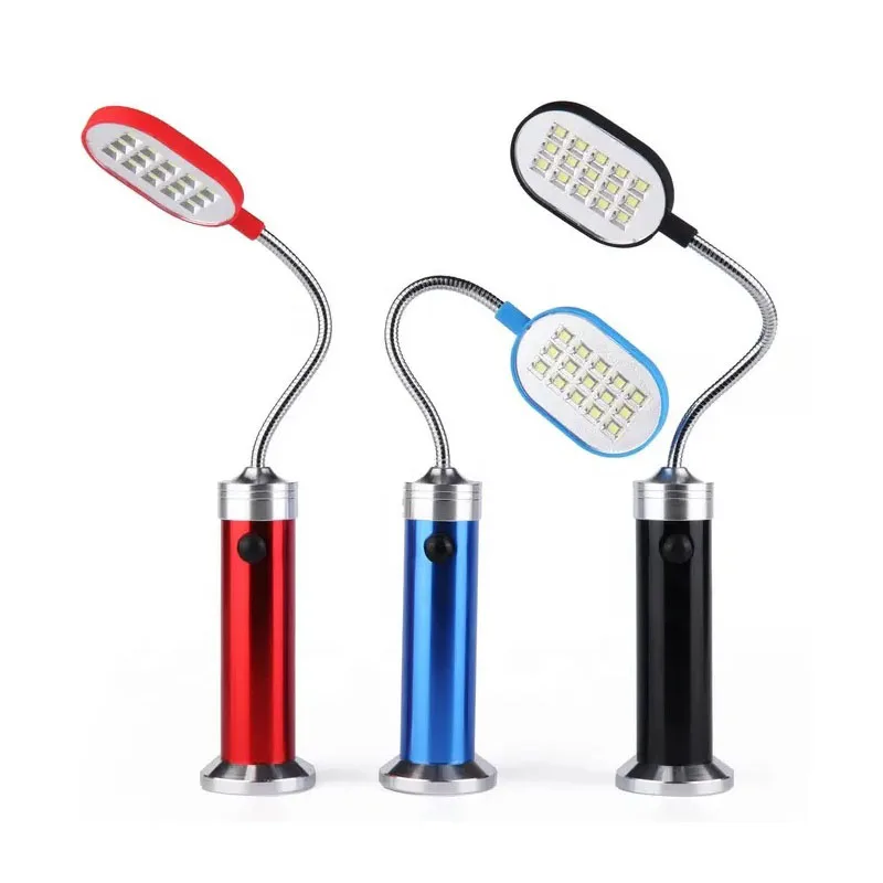 Aluminum Alloy Dry Battery Powered Multi Function Flexible Folding Foldable Portable Magnetic 15 LED Flashlight Work Light