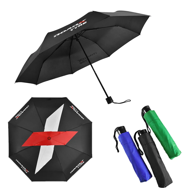 Cheap customise manual open black portable gift custom logo rain compact travel 3 fold umbrella folding
