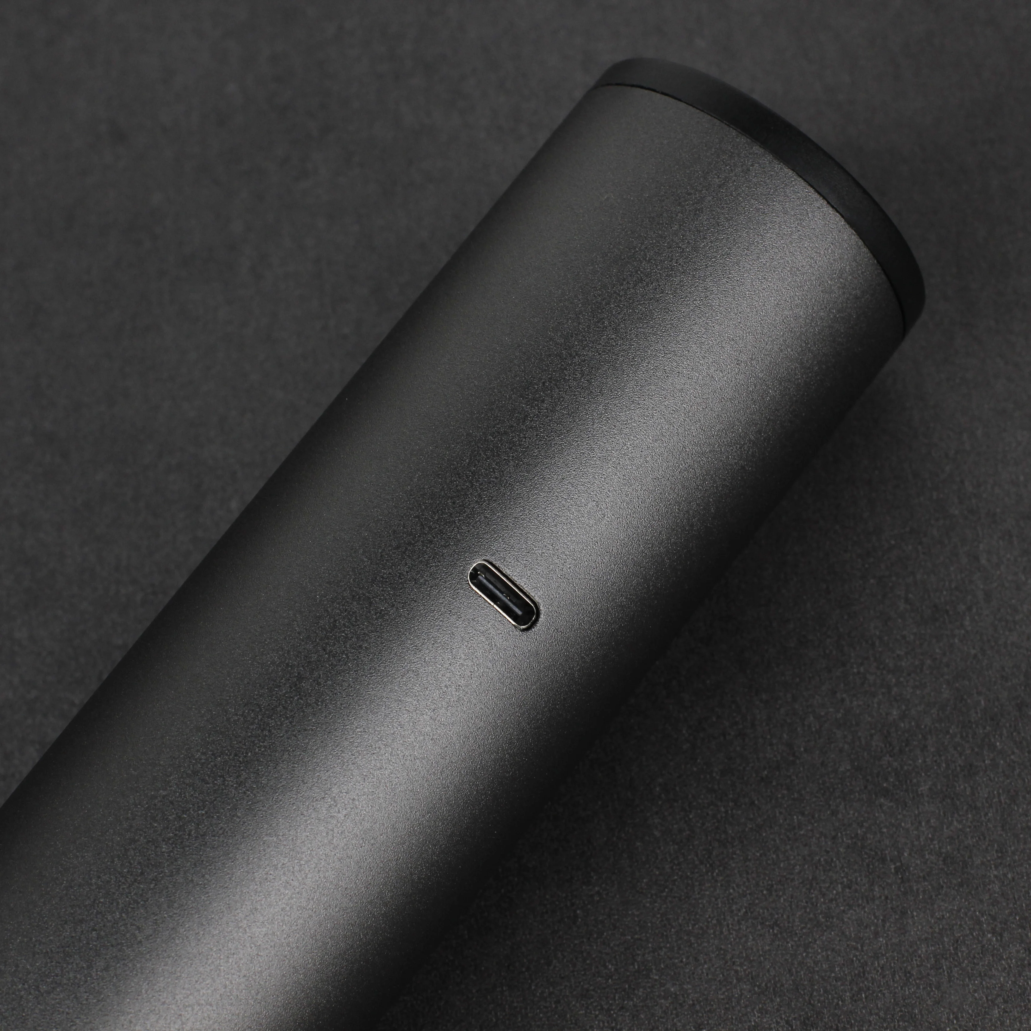 C006 Customized Classic Carbon Stainless USB Type-C Rechargeable Auto Electric Corkscrew Wine Bottle Opener Kit with Dry Cell